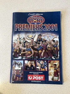 RARE 2001 BRISBANE LIONS FOOTBALL CLUB PREMIERS COMMEMORATIVE MAGAZINE 128 Pages - Picture 1 of 22
