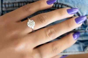 IGI 1.90Ct Women Engagement Ring Lab Grown Round Cut Diamond 14k White Gold - Picture 1 of 13