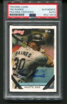 2021 Topps Spotlight 70 Tim Raines Auto Autograph 67/70 PSA Authenic - Image 1 of 2