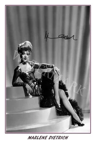 Marlene Dietrich signed 12x18 inch photograph poster - Top Quality - Picture 1 of 4