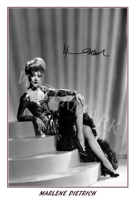Marlene Dietrich signed 12x18 inch photograph poster - Top Quality - Image 1 of 4