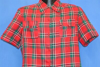CAMISA LEVIS DE COLECCIÓN AÑOS 50 CUERNO CORTO ROJO VERDE A CUADROS WESTERN MUJER ABOTONADA XL  Foto 1 de 4