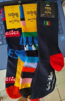 Happy Socks : The Beatles  Crew ( 3 Pairs of Socks )  - Image 1 of 4