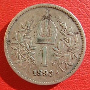 HUNGRÍA 1 Corona I FRANZ Jozsef 1893 BONITA MONEDA DE PLATA 1 Corona - Imagen 1 de 21