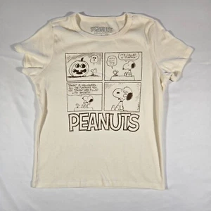 Peanuts Halloween Snoopy Comic Strip White T Shirt Kids Size Large L - Picture 1 of 6