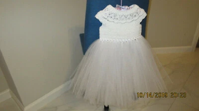 VESTIDO TUTÚ CROCHET BLANCO-TALLA 2-NUEVO Foto 1 de 3