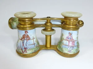 Opernglas Theaterglas Emaille um 1880 Frakreich  - Bild 1 von 12