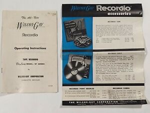 Wilcox Gay Recordio Manual & Broucher Tape DeLuxe No. 5F Reel to Reel Recorder
