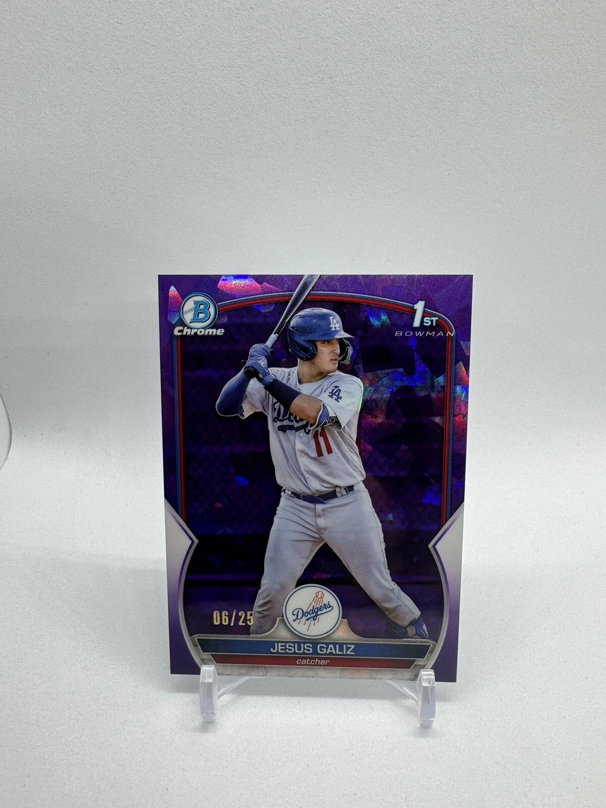 JESUS GALIZ 2023 Bowman Chrome Sapphire Purple Refractor 1st RC /25 Dodgers SSP