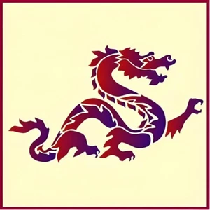 DRAGÓN - DISEÑOS DE PLANTILLA JAPONESA - DRAGÓN CHINO - La plantilla artística - Imagen 1 de 4
