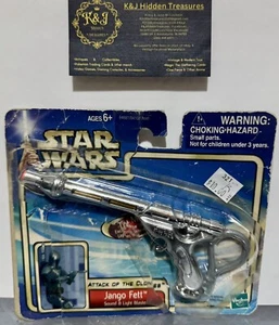 Star Wars 2002 Attack of The Clones Jango Fett Sound & Light Blaster Clip-On - Picture 1 of 2