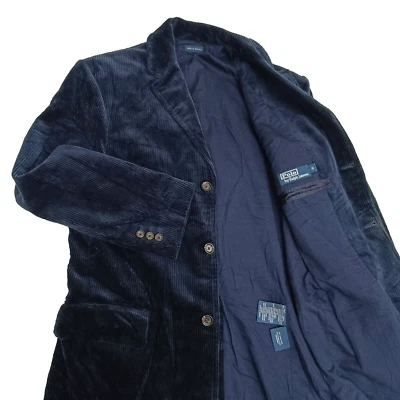 Blazer Polo Ralph Lauren Vintage Pana Azul Hombre Chaqueta 3 Botones Talla S Foto 1 de 4