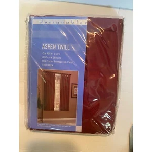 Designables Aspen Twill Corded Envelope Panel Curtain Color Brick - Picture 1 of 6