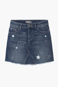 DL1961 Girls Jean Skirt Jenny Nebula Stretch Embroidered Stars Sz 16 Retail $299 - Picture 1 of 13