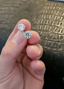 3 Ctw lab diamond Stud Earrings 14k White Gold Screwback IGI Certified E VVS2 - Picture 1 of 4