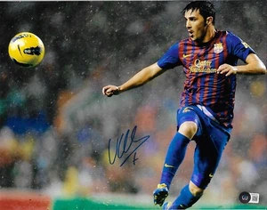 Barcelona David Villa Autographed 8x10 Photo BAS Beckett Witnessed - Picture 1 of 1