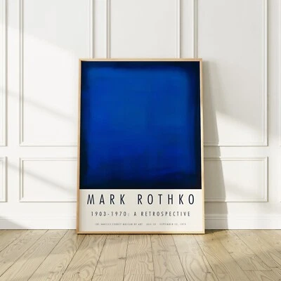 Mark Rothko  1979 Los Angels Exhibition Poster, Abstract Blue, No Frame - Image 1 of 4