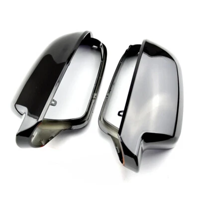 Rearview Mirror Cover Caps Gloss Black For Audi A3/S3 8P 2010-11 w/ Lane Assist — 第 1/4 张图片