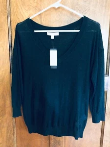 Maglione donna Banana Republic nuovo con etichetta leggero nero S misto alpaca manica 3/4 - Foto 1 di 4