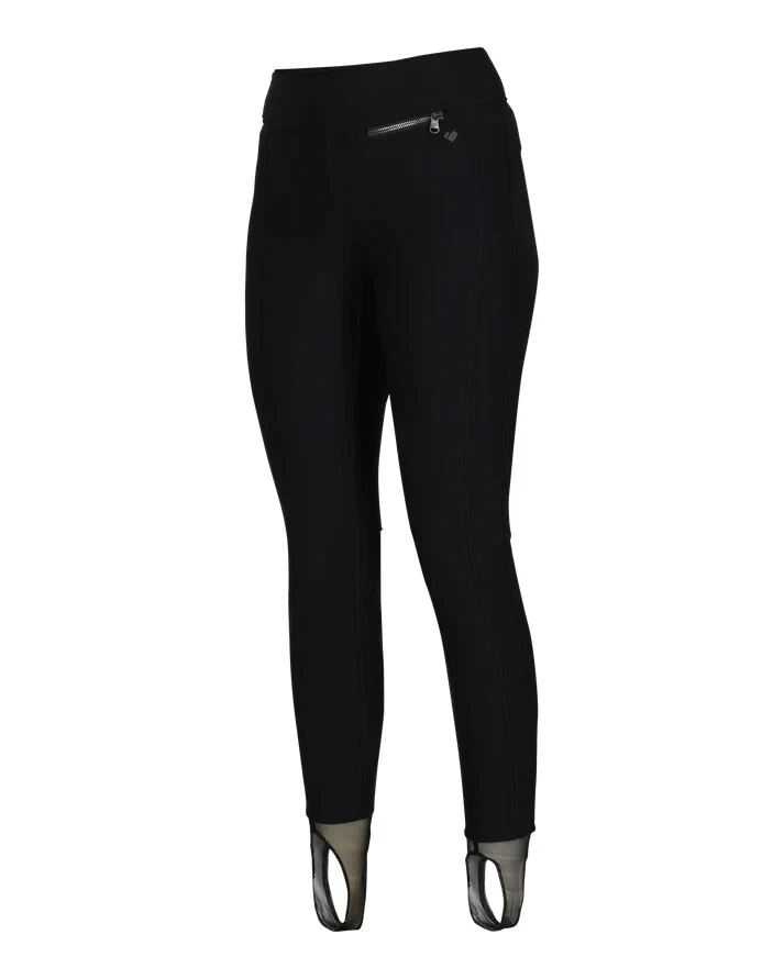 OBERMEYER Black ITB Stretch Ski Pants Mesh Stirrup 8 Long Zip Pocket Durogaurd - Image 1 of 4