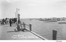 1941 Cape Porpoise Pier New Wharf Lobster Boats Mobil Gas Pump