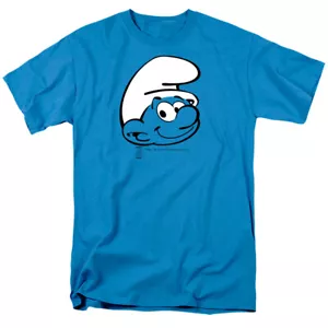 THE SMURFS GENERIC SMURF HEAD Licensed Adult Men's Graphic Tee Shirt SM-3XL - Picture 1 of 2