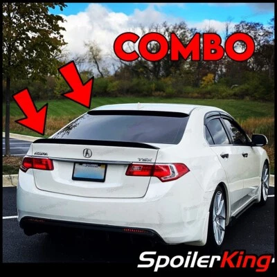 Комбинированный спойлер закраина крыла задней крыши и багажника (подходит для Acura TSX 2009-14 CU2) 284R/284G - Изображение 1 из 4
