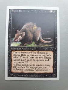 Plague Rats, MTG Revised Ed. (1994) Common Black Creature NM - Picture 1 of 2