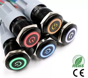 16 &19mm Push to Latch Power switch 5 Colour12volts together with prewire socket - Picture 1 of 25