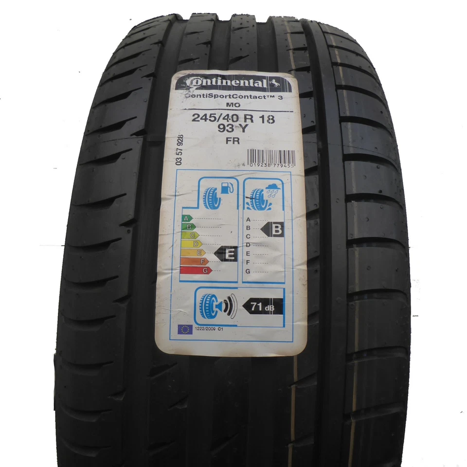 1 X CONTINENTAL 245/40 R18 93Y SportContact 5 Neumáticos De Verano 2016 VOLL - Imagen 1 de 4