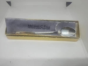 Cuchara bebé Michael Fina vintage de plata de ley con funda/caja - Imagen 1 de 13