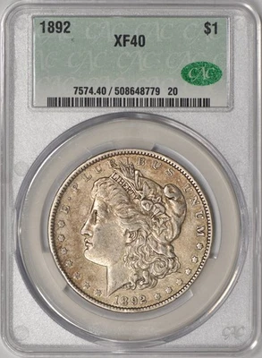 1892 Morgan Silver Dollar $1 CAC Grading XF40 - Image 1 of 3