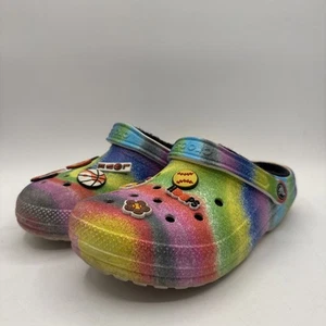 Zoccoli Crocs M8 W10 Classic Spray Tie Dye Foderati Multicolore Unisex Slip On - Foto 1 di 20