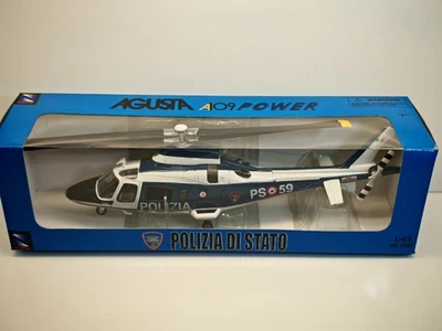 MODELLINO STATICO NEW RAY ELICOTTERO AGUSTA WESTLAND AW109 POLIZIA SCALA 1/43 - Immagine 1 di 4