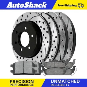Front Rear Drilled Slotted Brake Rotors Ceramic Pads for 2009 Ford F-150 - Picture 1 of 7