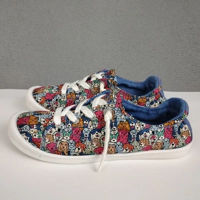 Bobs From Skechers Shoes Womens 8 Dog Print Memory Foam Lace Up Casual Slip On - Image 1 of 4