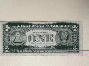 $1 ONE DOLLAR BILL Heavy Over Ink  Error on Back of Bill - Picture 1 of 3