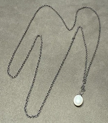LAA Trollbeads Fantasy White Genuine Pearl Necklace Sterling Silver X Long 40" - Image 1 of 4