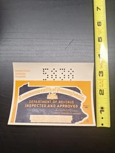 1939 Pennsylvania Inspection Window Sticker Decal Commonwealth Windshield - Picture 1 of 9