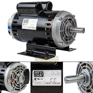 6.4 Hp 3450 RPM Single Phase 240V 56 Frame Electric Air Compressor Motor 7/8" - Picture 1 of 8