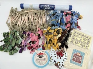 Lot of Over 225 Skeins DMC Coats Pearl Embroidery Cross Stitch Hoop Cloth More - Picture 1 of 16