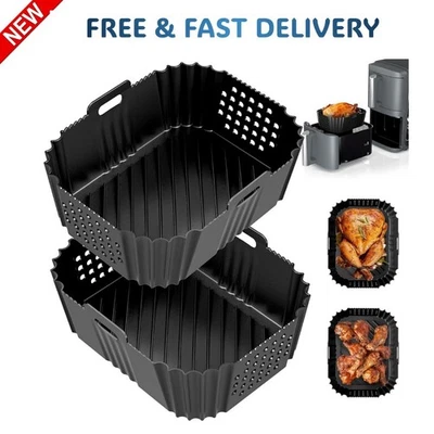 YIKKI 2PCS Silicone Air Fryer Liners for Ninja Double Stack Air Fryer XL Sl400Uk