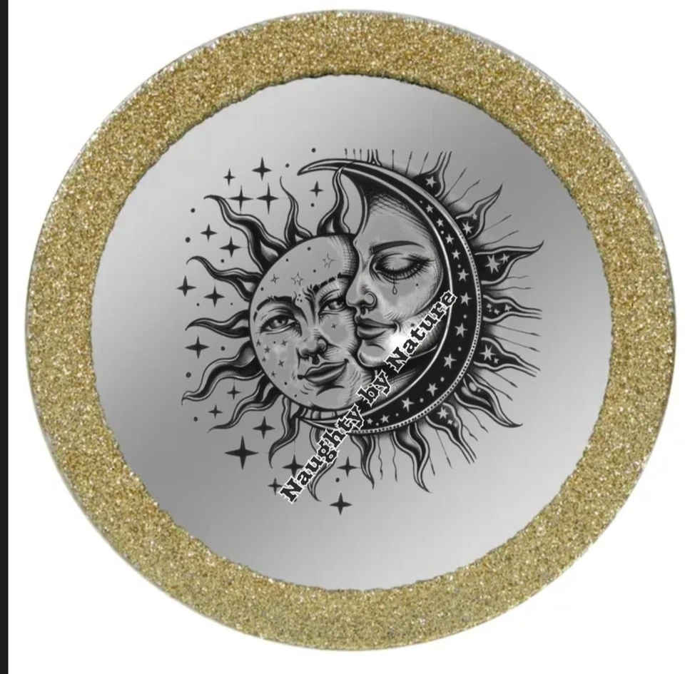 Sun And Moon Laser Etched Engraved Personalized Mirror - Image 1 of 1