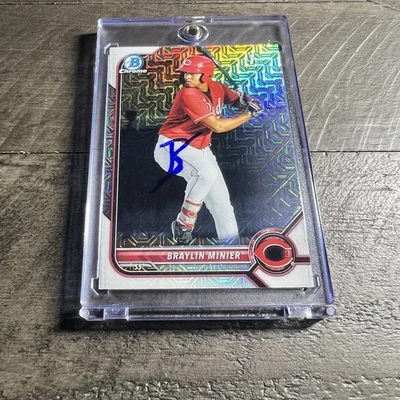 Braylin Minier Signed IP Auto 2022 Bowman Chrome Prospects #BCP-93 Mojo Rookie - Image 1 of 4