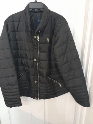 US Polo Assn Black Womens Quilted Winter Coat Size 2X Nice Preowned Condition - Image 1 of 4