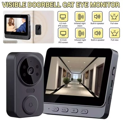 Wireless Video Door Bell Phone Intercom System Monitor Doorbell Camera HD Night - Image 1 of 4