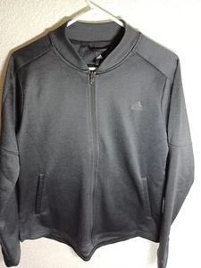 Adidas Climawarm Athletic Track Jacket Size Large L 16-18 Black Long Sleeve - Picture 1 of 8