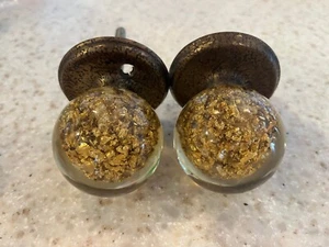 Ruth Richmond  Mid-Century 1960s Lucite Doorknobs Gold Flakes Design - Picture 1 of 7