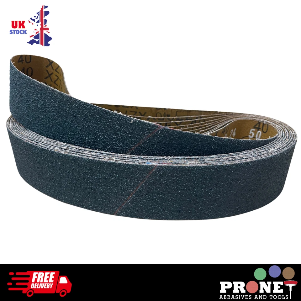 PRONET ABRASIVES 50 x 686mm Sanding Belts - Zirconia Sanding Belts - 40/60/80/120 Grit - 10pk