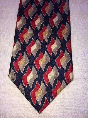 ALFANI 男式领带 3.75 X 59 蓝色红色和金色灰色 — 第 1/4 张图片